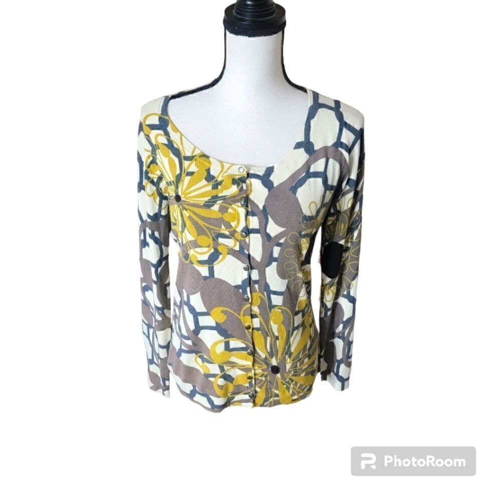 Vertigoparis Mustard Floral Button Up Cardigan. Nwt. Size M.
